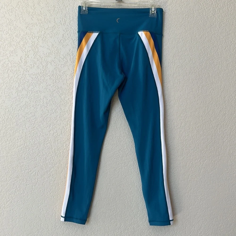 Zyia Janis Legging Active wear Side Stripe Yellow and Blue size 6/8 - Picture 8 of 12